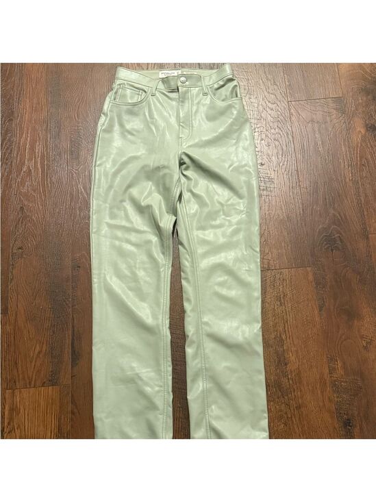 Abercrombie & Fitch Denim - ABERCROMBIE & FITCH vegan leather pants in mint green. Size 4L